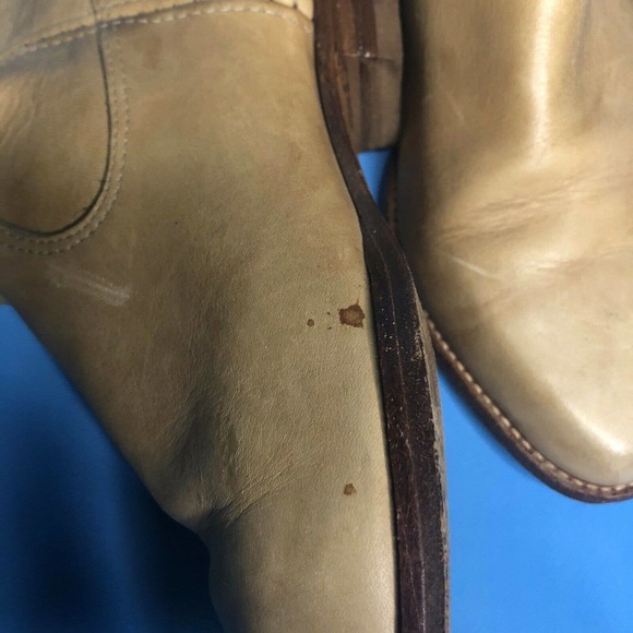 Frye Womens Leather Slip On Cowboy Boots Tan 7 - Picture 9 of 9